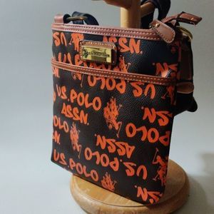 U.S Polo Assn.‎ Orange and Brown Leather CrossBody
